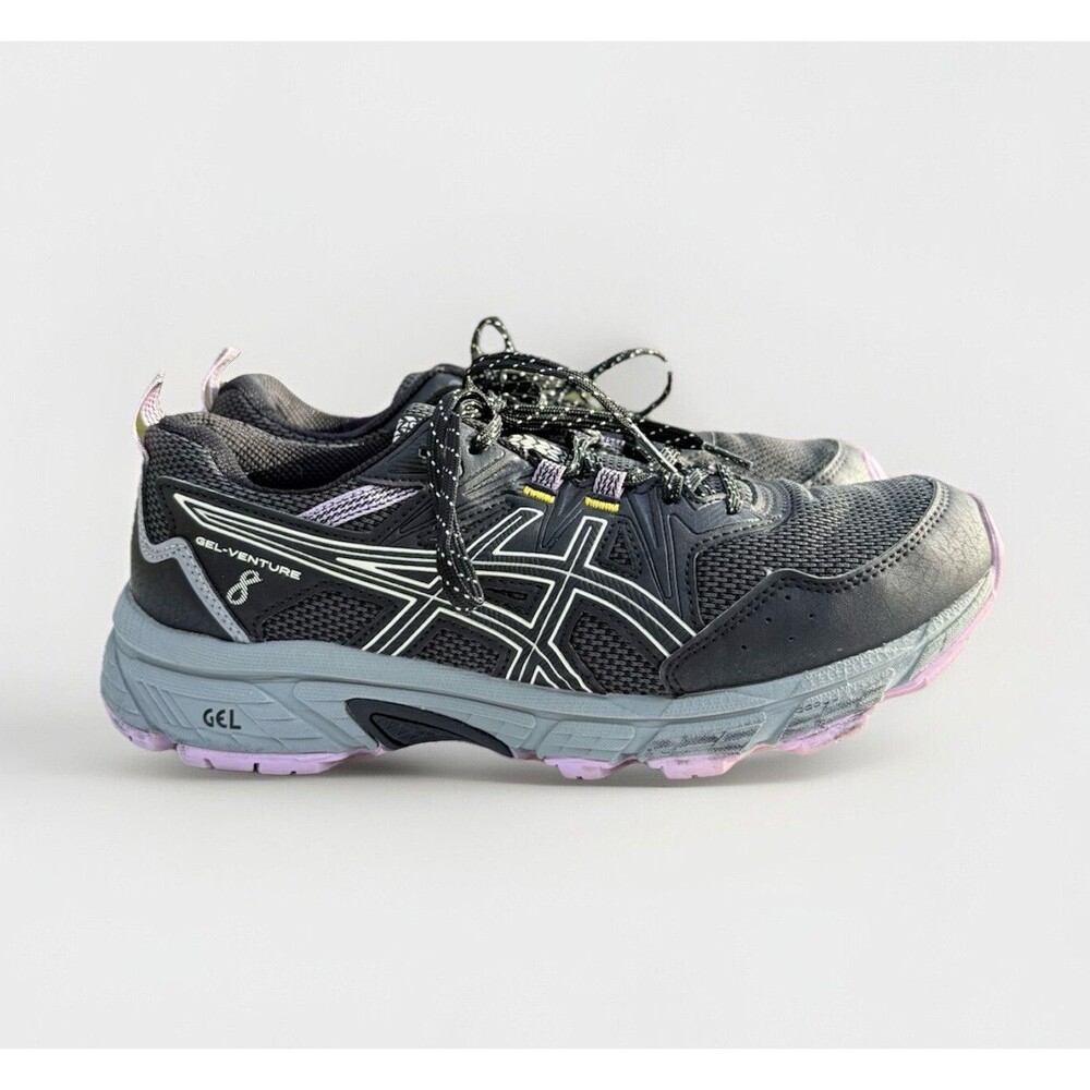 Asics Gel-Venture 8 Women's Running Shoes Size 9.5 Black Purple 1012A708